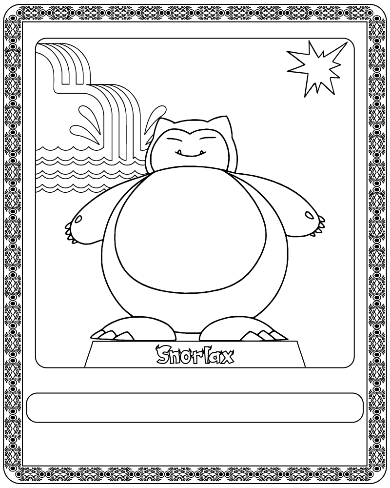 Dibujo de Pokémon Card Snorlax Coloring Page para Colorear y Imprimir