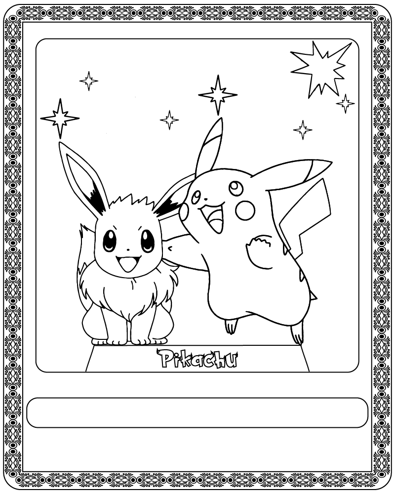 Dibujo de Printable Pokémon Card Coloring Page para Colorear y Imprimir