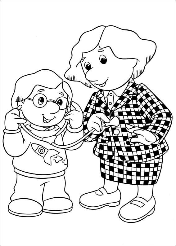 Dibujo de Madre e Hijo Del Cartero Pat para Colorear y Imprimir