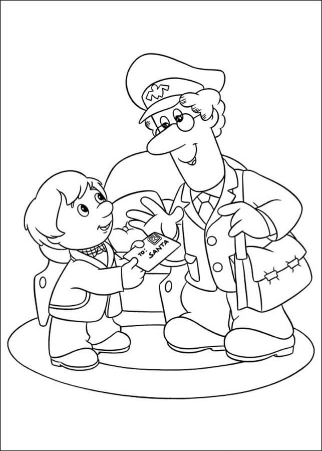 Dibujo de Pat El Cartero Impresionante para Colorear y Imprimir