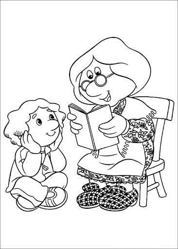 Dibujo de Personaje de Postman Pat Leyendo para Colorear y Imprimir