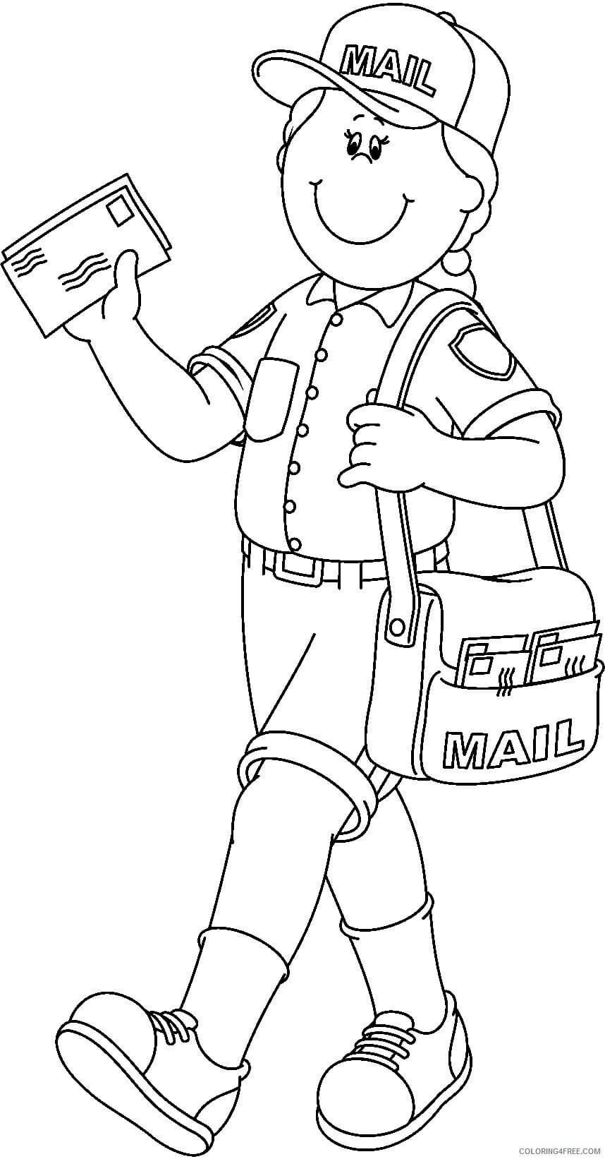 Dibujo de Cartero Ambulante para Colorear y Imprimir