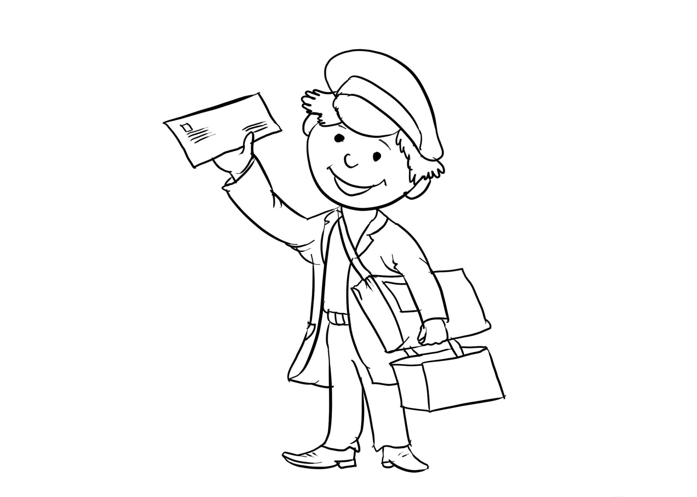 Dibujo de Cartero de Simples para Colorear y Imprimir