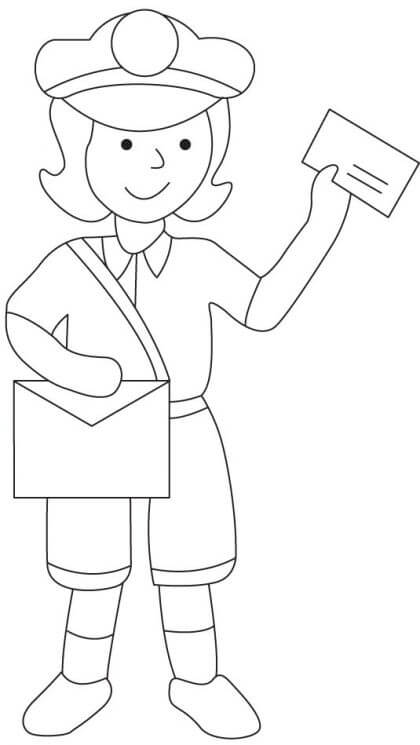 Dibujo de Cartero para Colorear y Imprimir