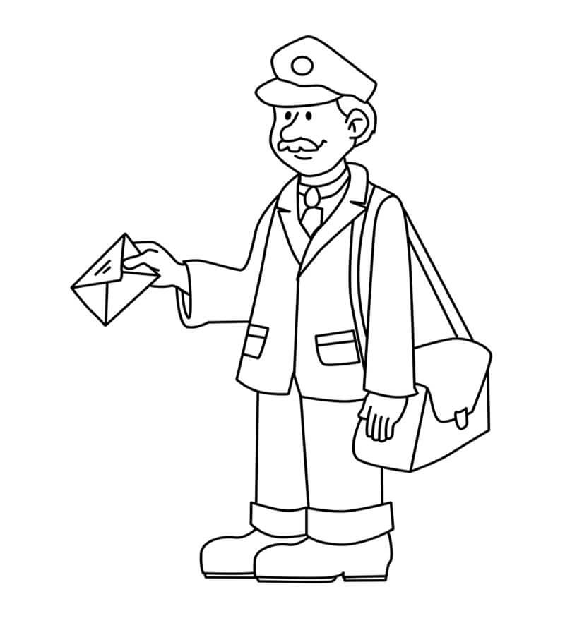 Dibujo de Un Cartero para Colorear y Imprimir