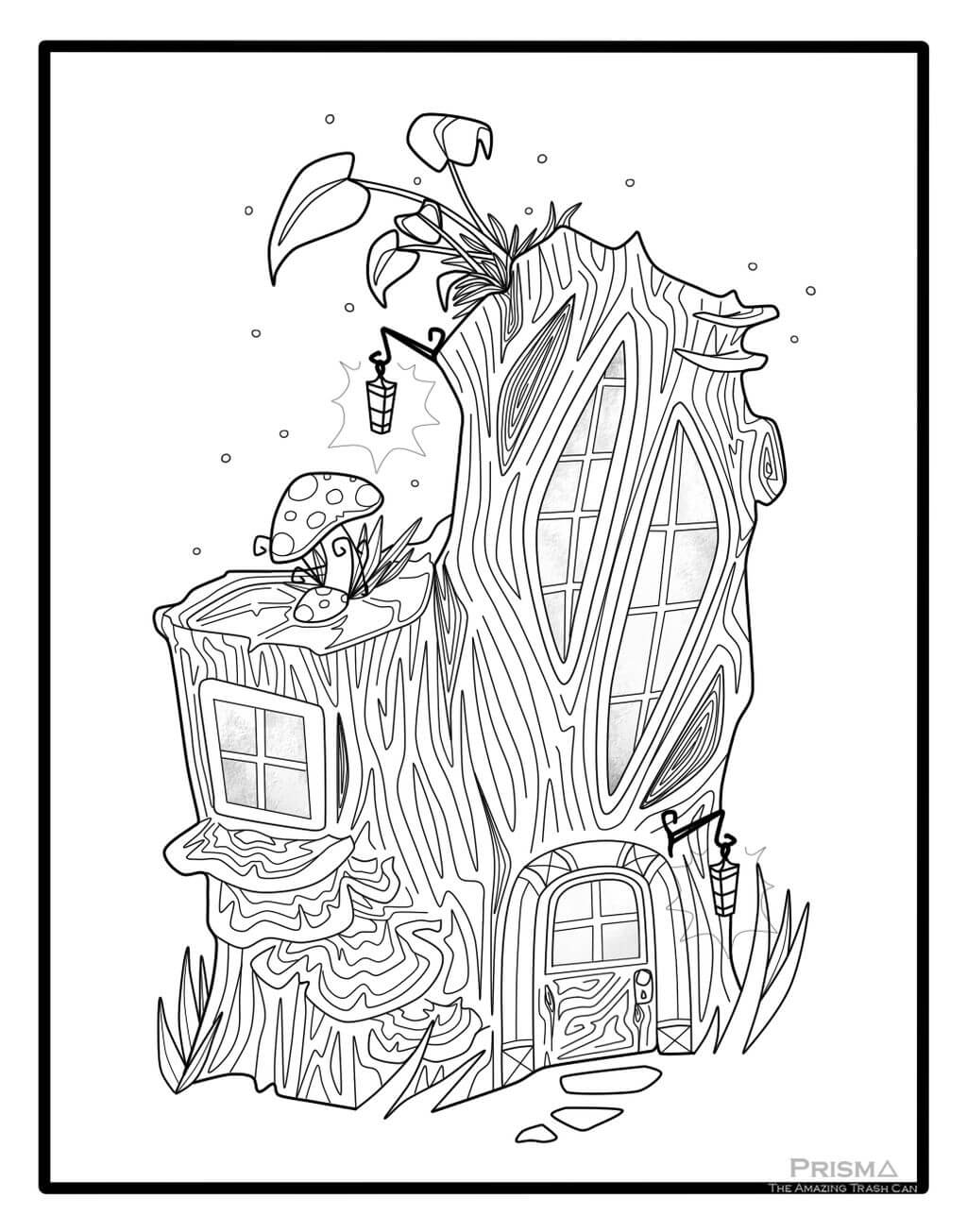Dibujo de Casa de Hadas Perfecta para Colorear y Imprimir