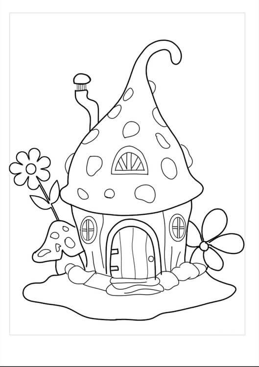 Dibujo de Casa Sencilla para Colorear y Imprimir