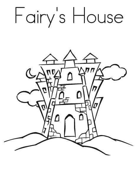 Dibujo de Dibujo de Casa de Hadas para Colorear y Imprimir