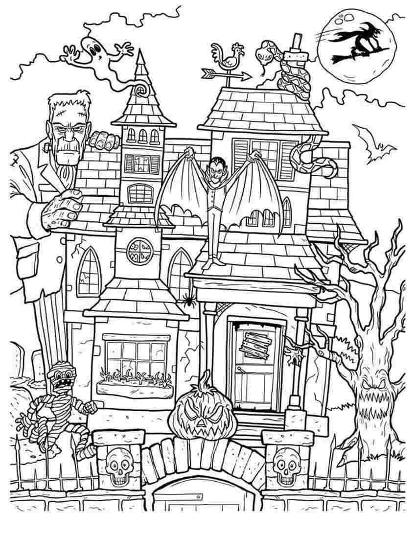 Dibujo de Casa Encantada Gratis para Colorear y Imprimir