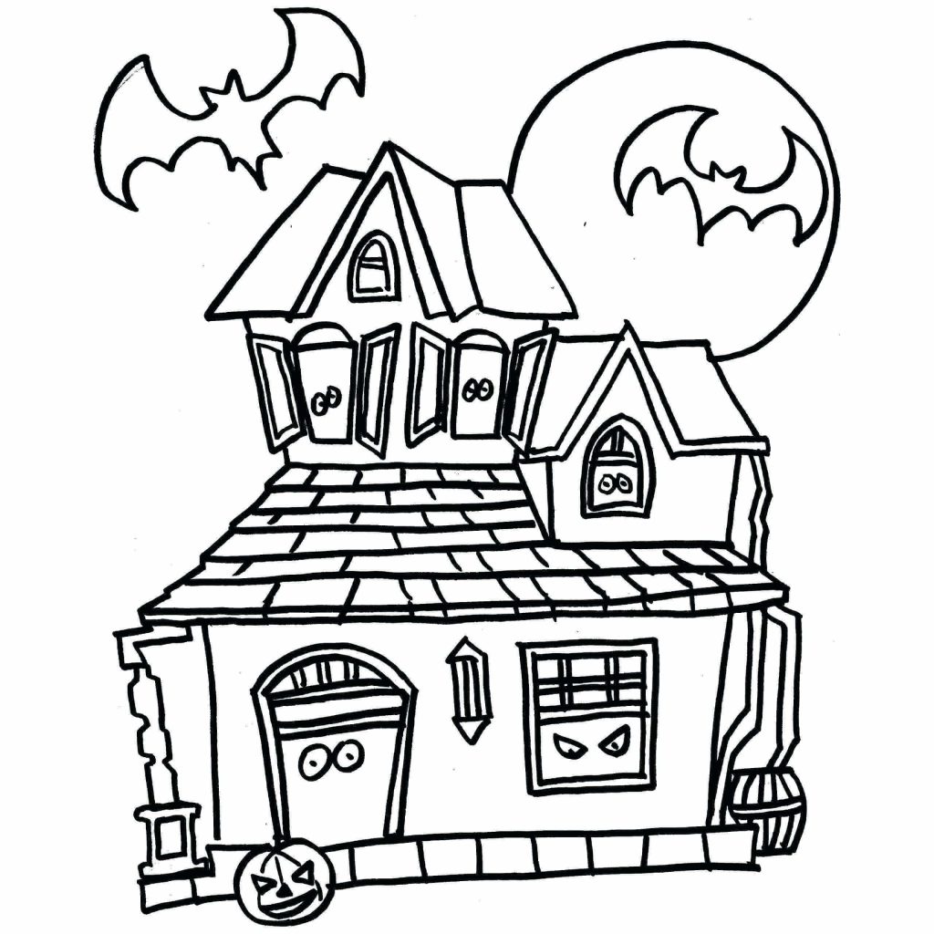 Dibujo de Imagen de La Casa Embrujada de La Sede Central para Colorear y Imprimir