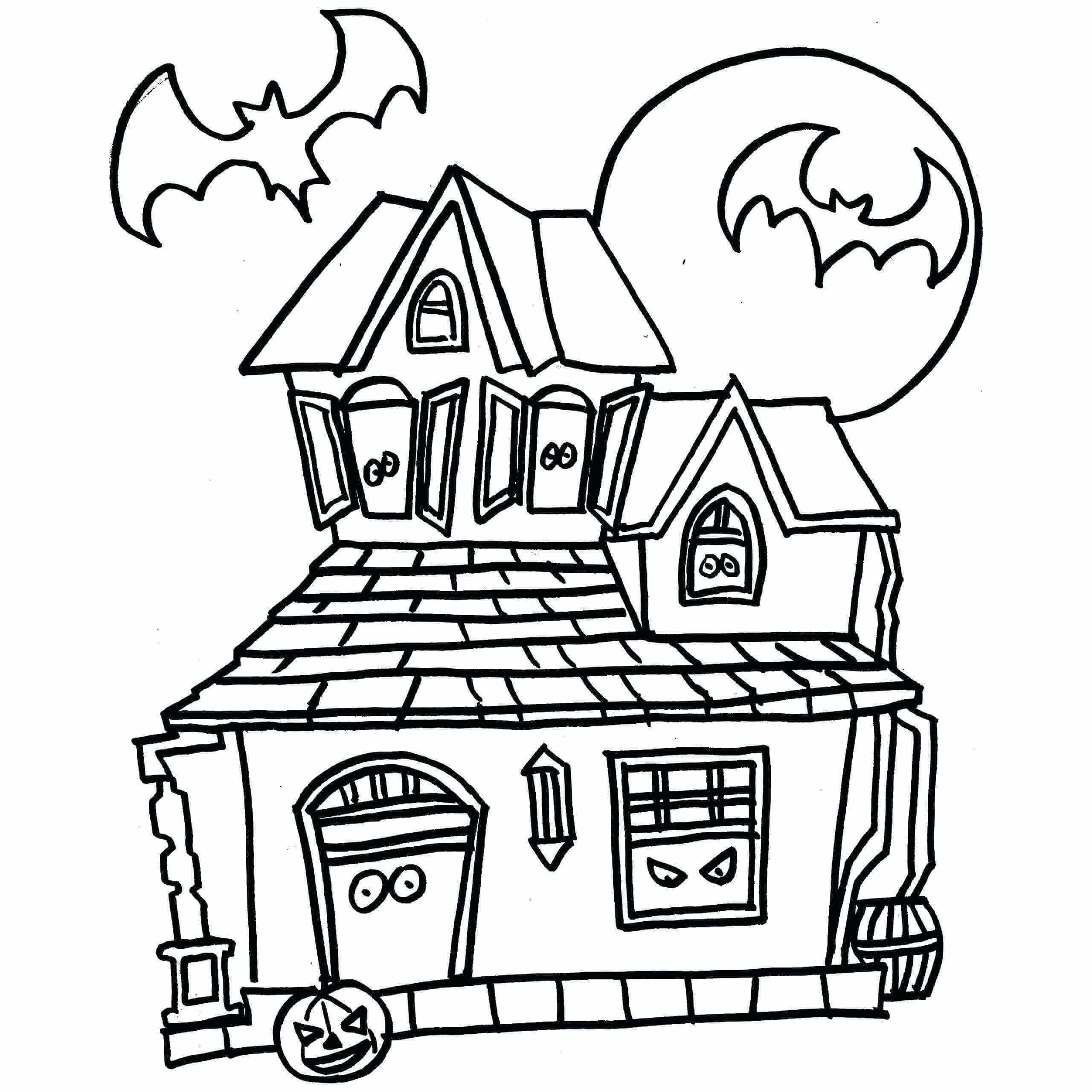 Dibujo de Imagen de La Casa Embrujada de La Sede Central para Colorear y Imprimir