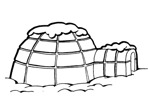 Dibujo de Casa de Hielo para Colorear y Imprimir
