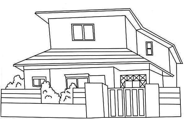 Dibujo de Casa Japonesa para Colorear y Imprimir