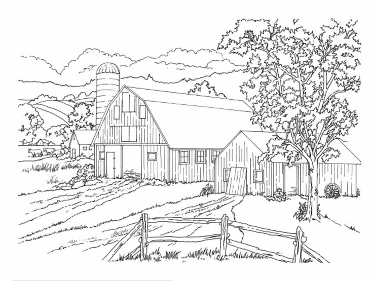 Dibujo de Hermosa Casa de Campo para Colorear y Imprimir