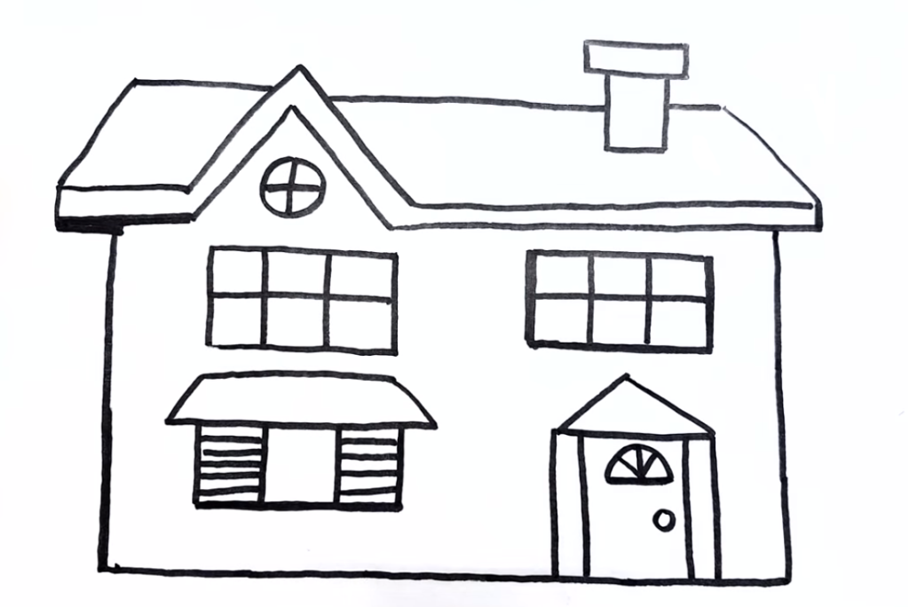 Dibujo de Una Casa para Colorear y Imprimir