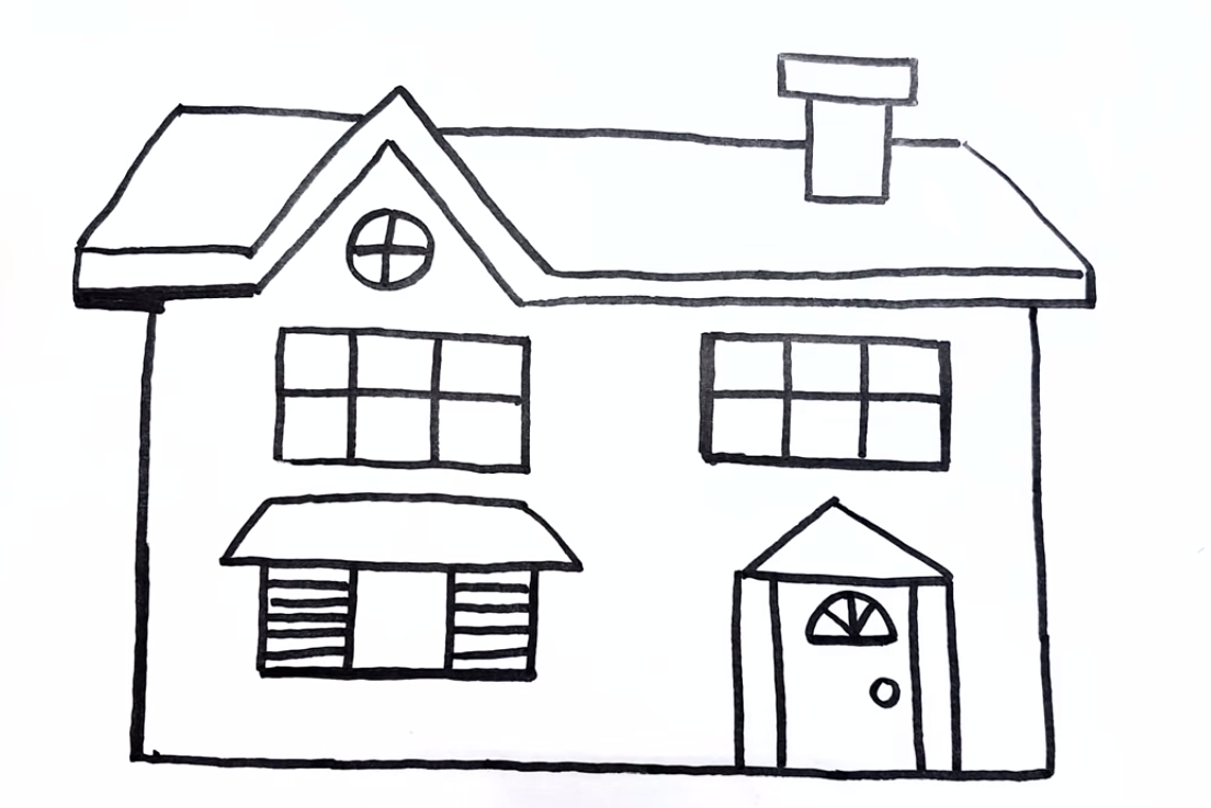 Dibujo de Una Casa para Colorear y Imprimir