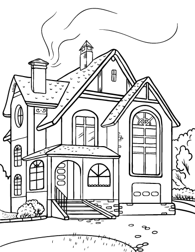 Dibujo de Villa Antigua para Colorear y Imprimir