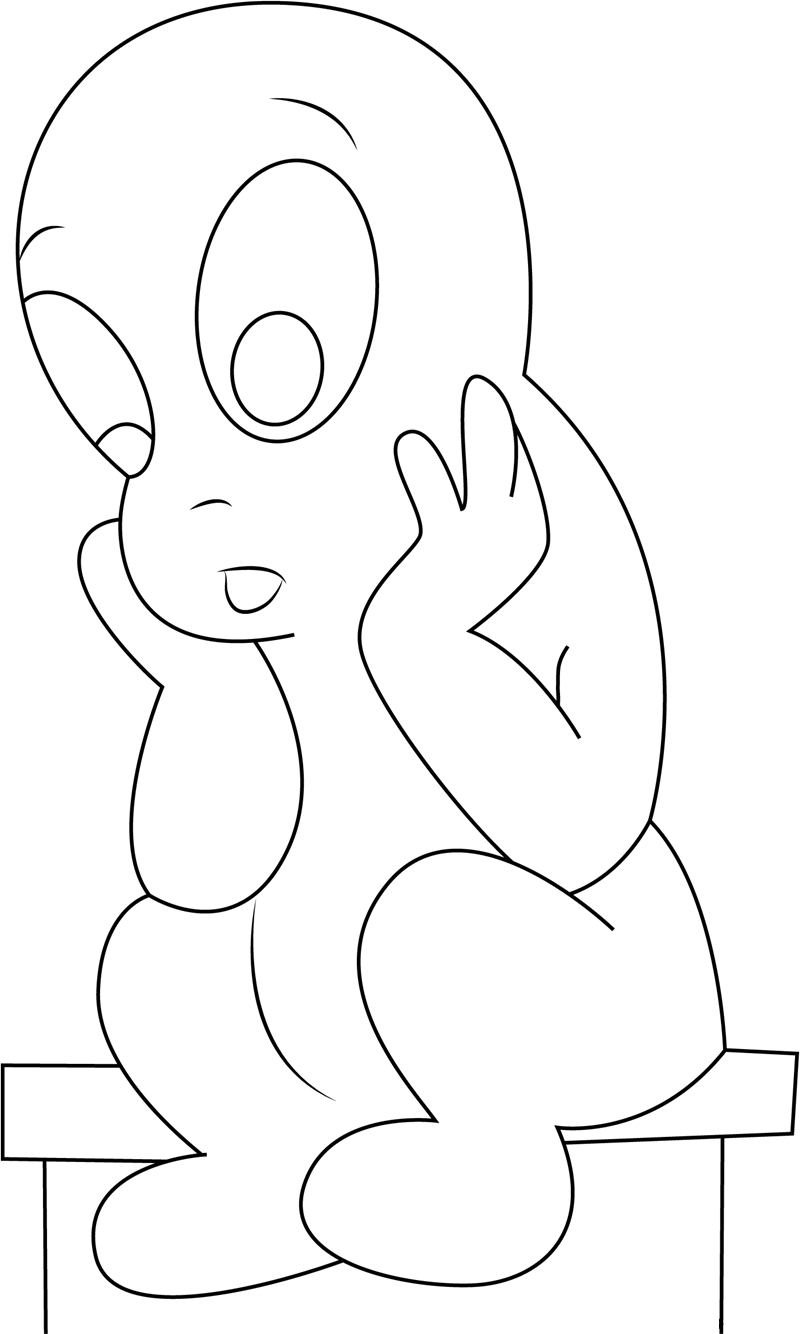 Dibujo de Casper Triste para Colorear y Imprimir