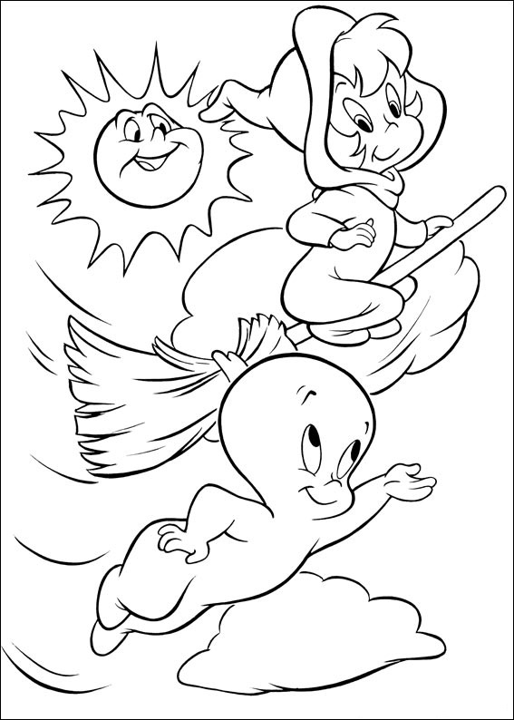 Dibujo de Casper y Wendy para Colorear y Imprimir