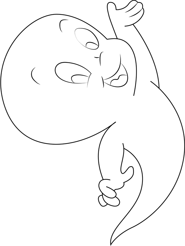 Dibujo de ¡Feliz Casper para Colorear y Imprimir