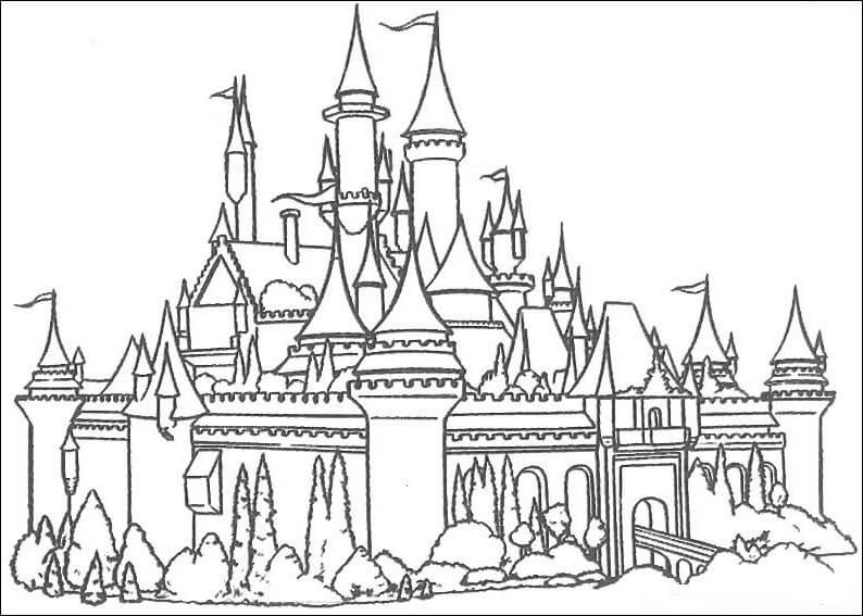 Dibujo de Adorable Castillo para Colorear y Imprimir