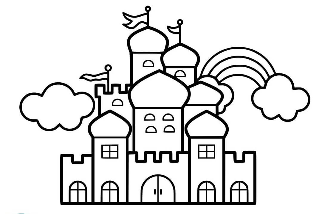 Dibujo de Bonito Castillo para Colorear y Imprimir