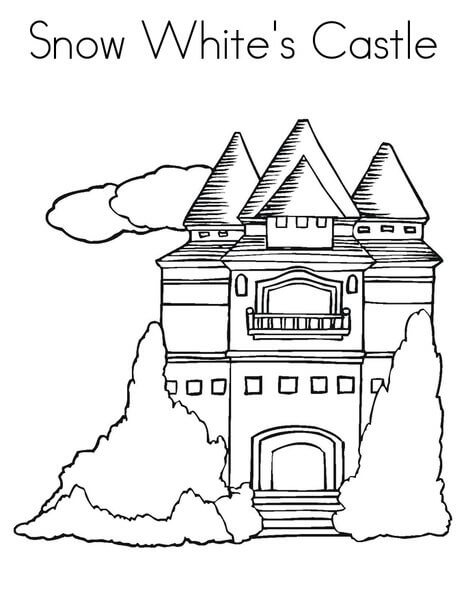 Dibujo de Castillo de Blancanieves para Colorear y Imprimir