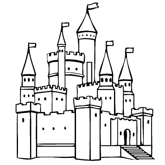 Dibujo de Castillo de Dibujo Basíco para Colorear y Imprimir