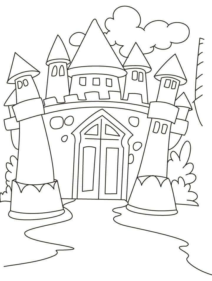 Dibujo de Castillo Libre para Colorear y Imprimir