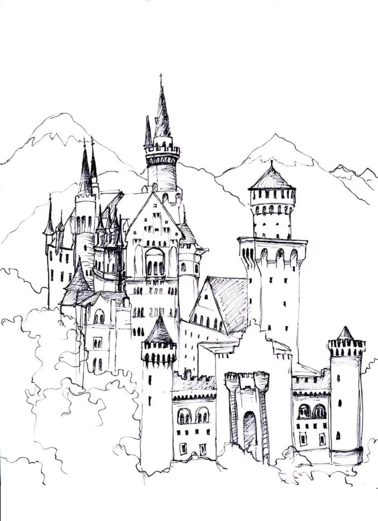 Dibujo de Dibujo Castillo para Colorear y Imprimir
