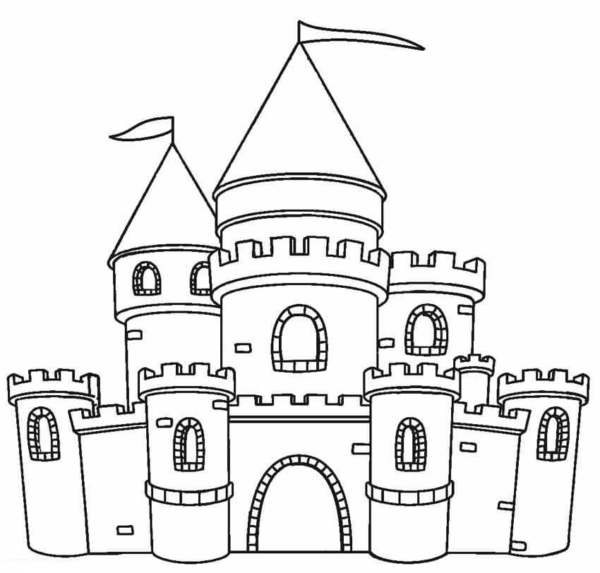 Dibujo de Gran Castillo para Colorear y Imprimir