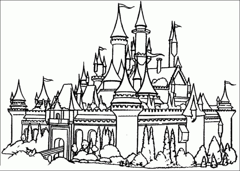Dibujo de Hermoso Castillo para Colorear y Imprimir