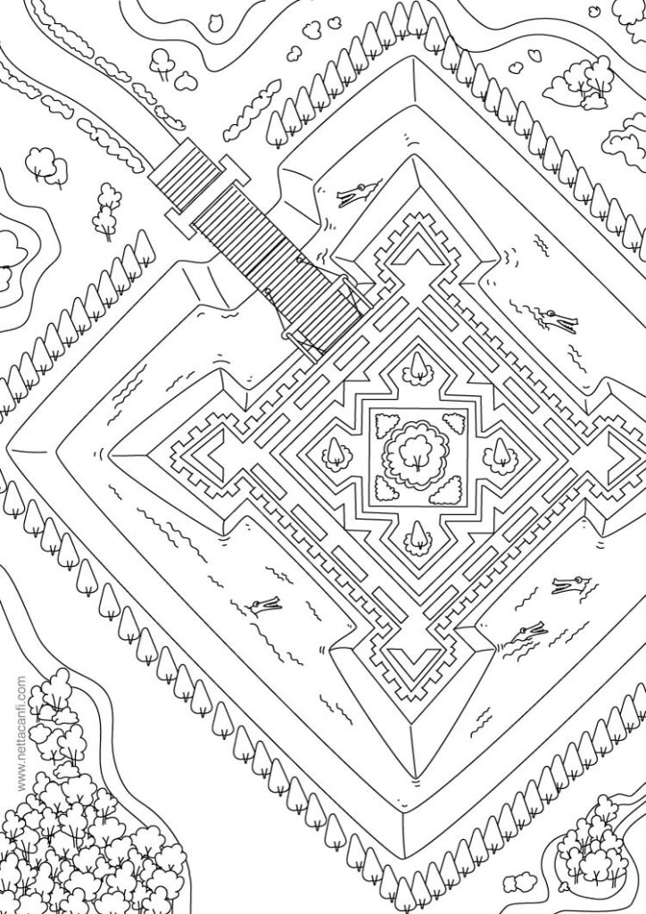 Dibujo de Ver El Castillo desde Arriba para Colorear y Imprimir