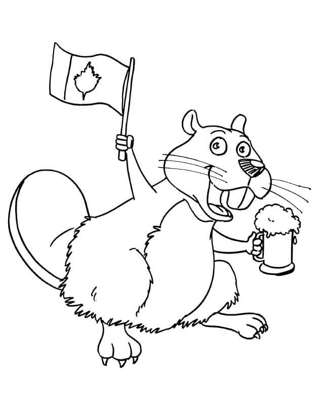 dibujo castor canadiense para imprimir y colorear