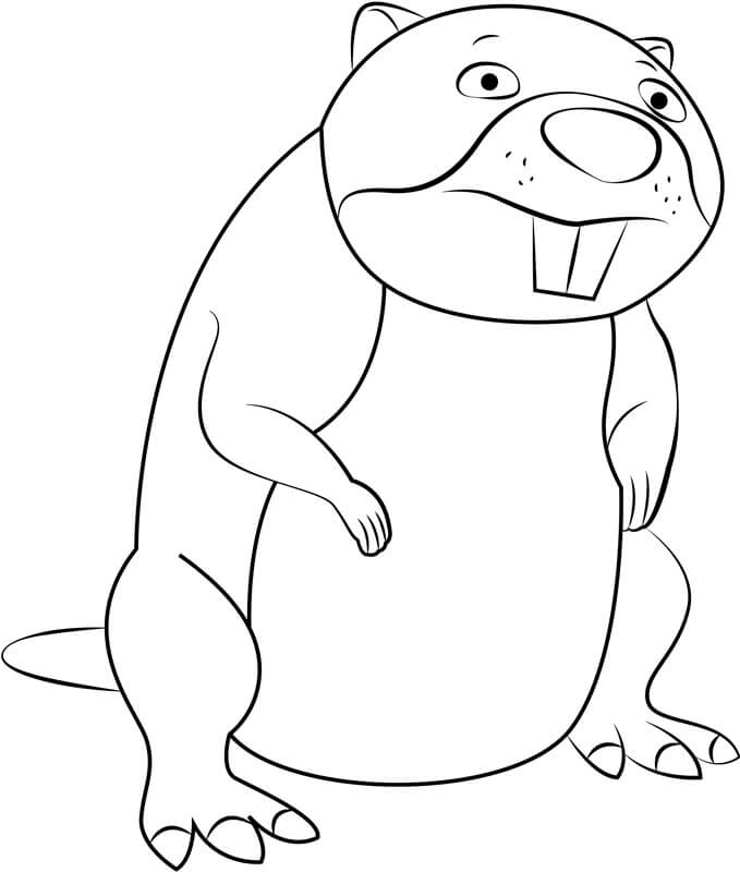 dibujo chompy el castor para imprimir y colorear
