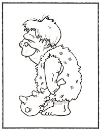 Dibujo de Hombre de Las Cavernas Divertido para Colorear y Imprimir