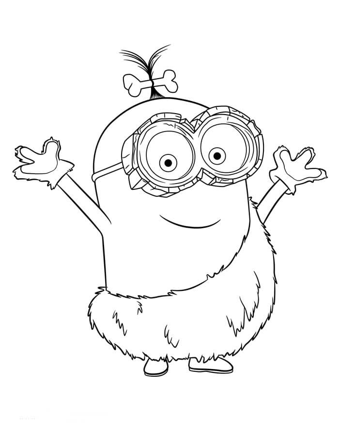 Dibujo de Minion Hombre de Las Cavernas para Colorear y Imprimir