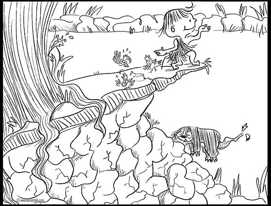 Dibujo de Niño Cavernícola para Colorear y Imprimir