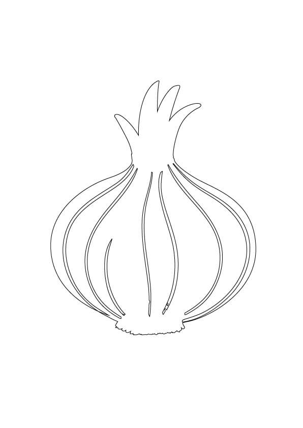 dibujo cebolla adorable para colorear