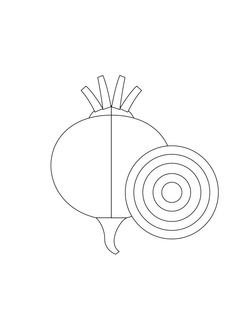 dibujo cebolla increible para colorear