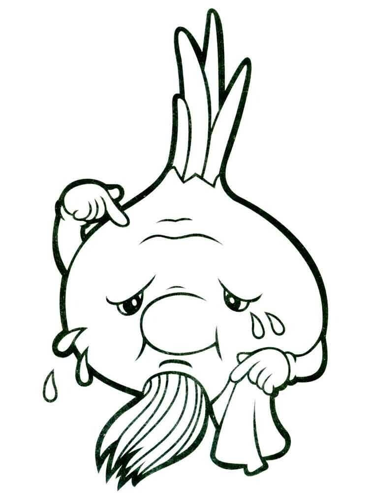 dibujo cebolla vieja llorando para colorear