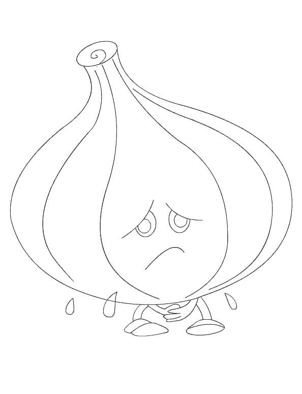 dibujo cebolla llorando para colorear