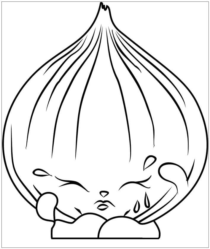 dibujo shopkins de cebolla boo hoo para colorear