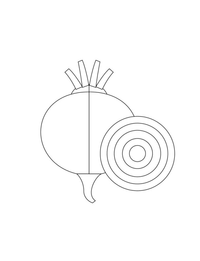 Dibujo de Cebolla Increíble para Colorear y Imprimir