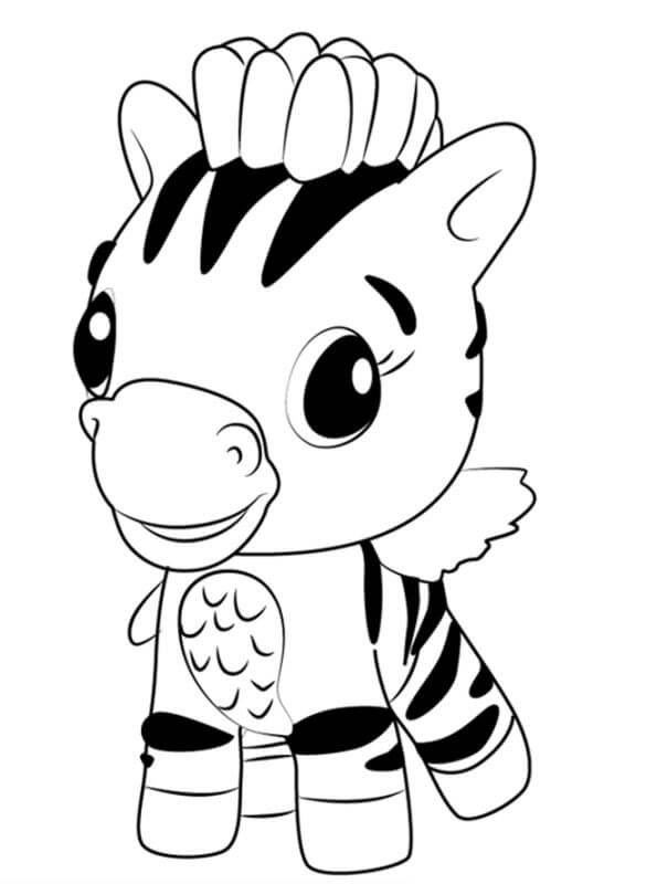 Dibujo de Adorable Cebra para Colorear y Imprimir