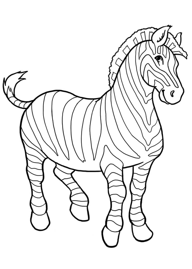 Dibujo de Cebra Asombrosa para Colorear y Imprimir