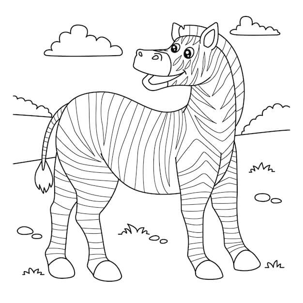 Dibujo de Cebra Divertida para Colorear y Imprimir