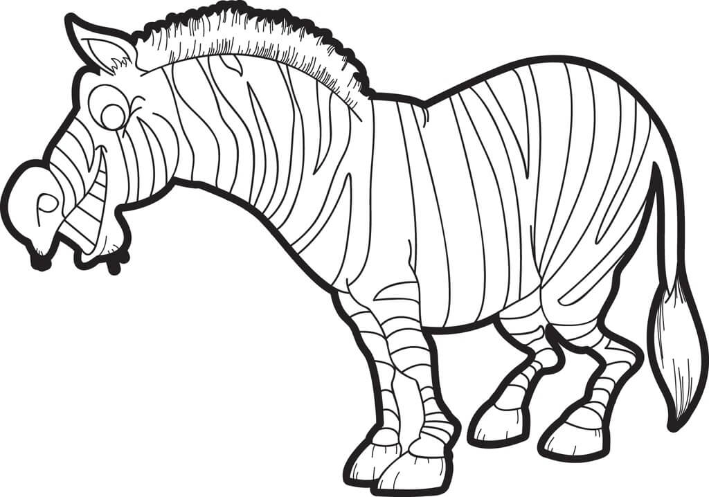 Dibujo de Cebra Libre para Colorear y Imprimir