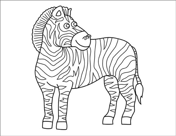 Dibujo de Cebra Sencilla para Colorear y Imprimir