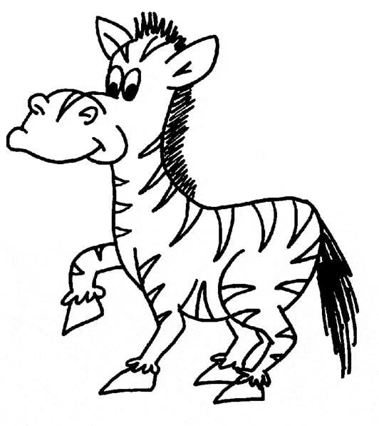 Dibujo de Dibujo Simple Cebra para Colorear y Imprimir